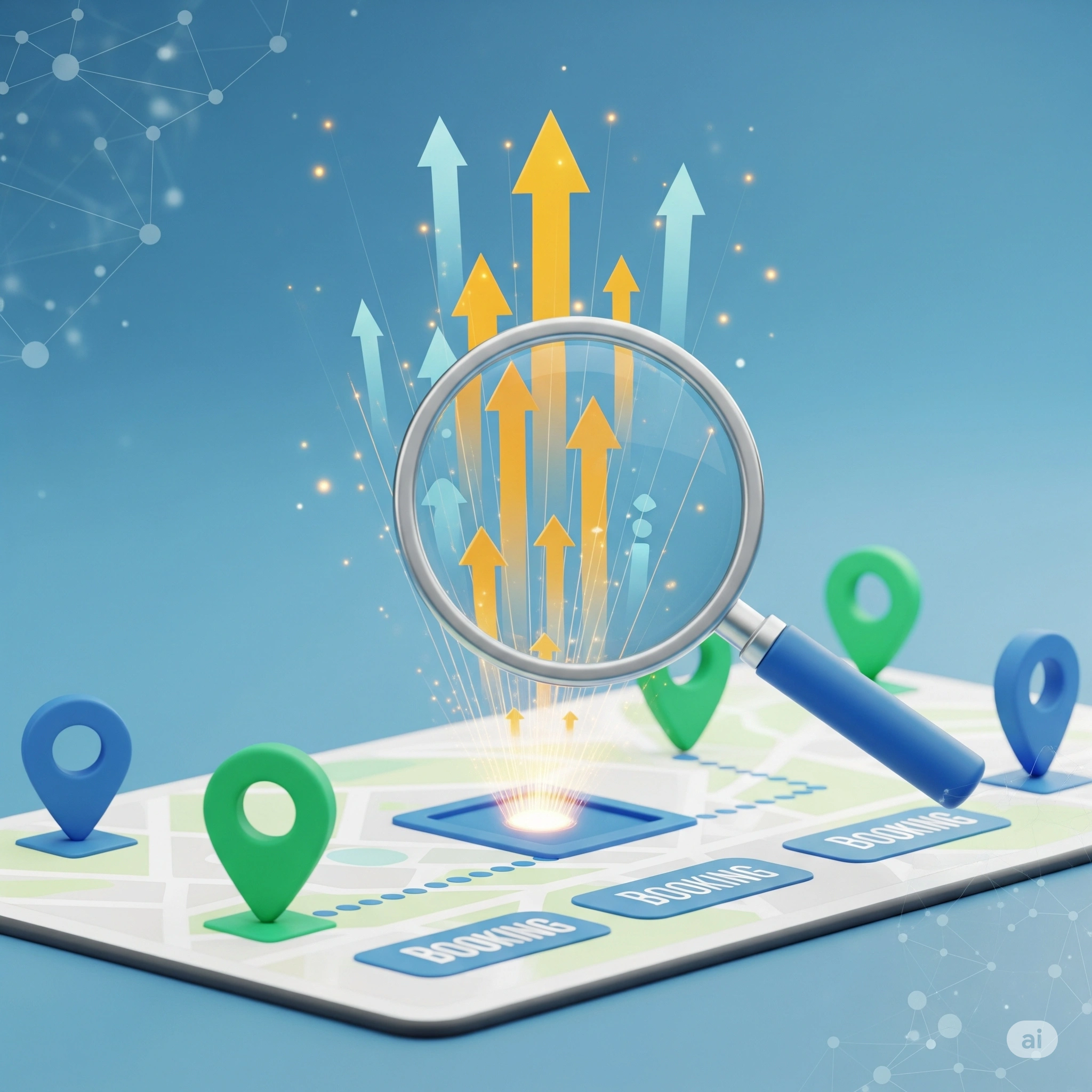 "Cómo una Estrategia SEO Inteligente Puede Duplicar las Reservas de tu Agencia de Viajes Transmitir la idea de estrategia, crecimiento y conexión digital.